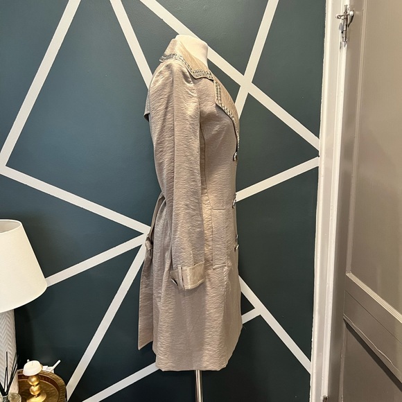 Boston Proper Metallic Trench Coat - Picture 5 of 6